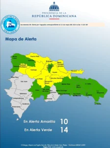 COE mantiene 24 provincias en alerta por vaguada