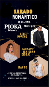 JAHNAVI “La Gran Diosa” y Lency Moreno “El Hombre Abachatao” se presentan este sábado en la Discoteca Pioka