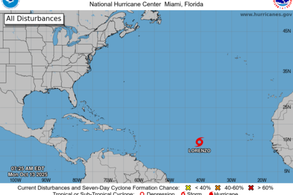 Se forma la tormenta tropical Lorenzo; Indomet pronostica lluvias en algunas provincias